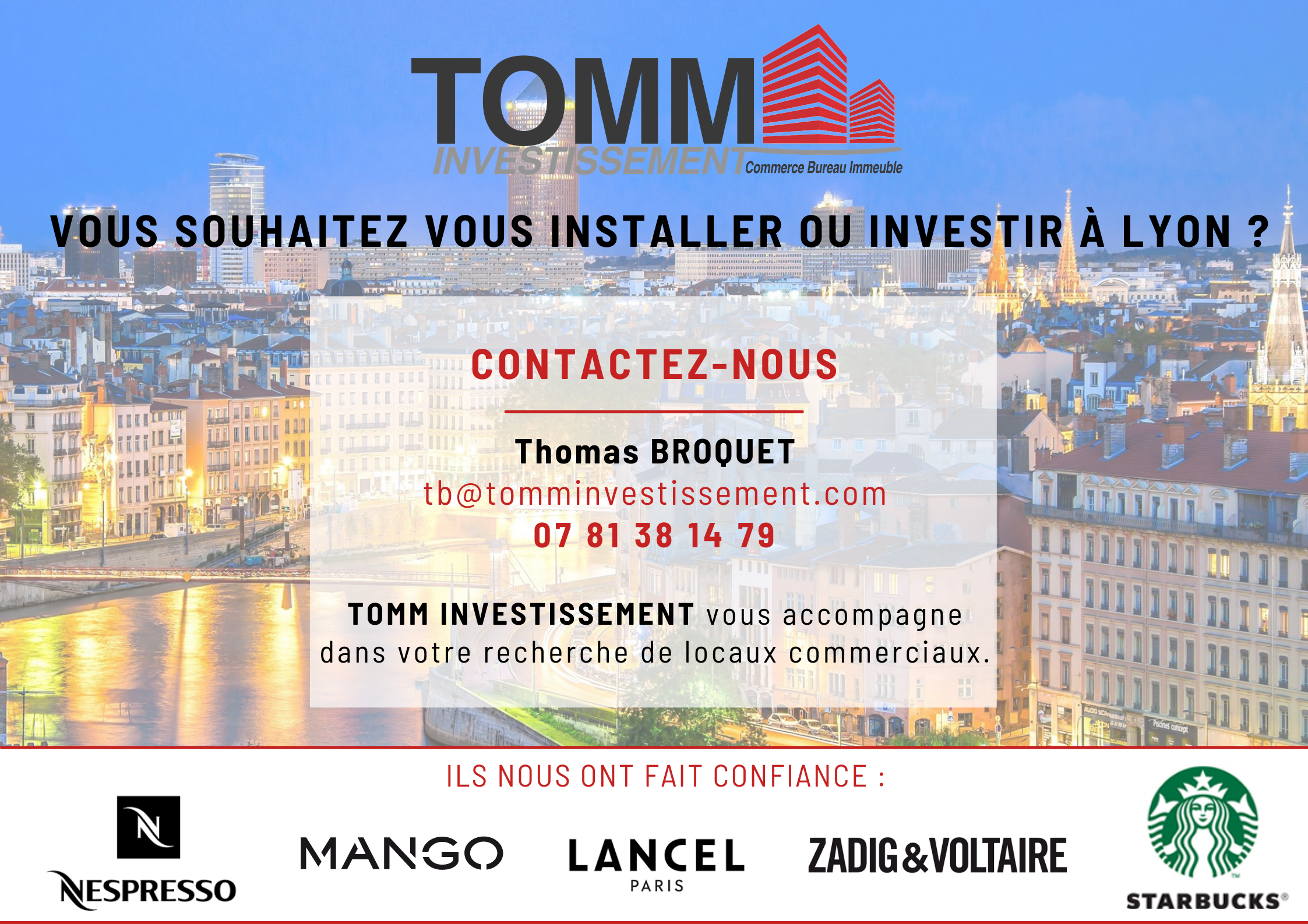 TOMM INVESTISSEMENT – Votre recherche de locaux commerciaux à Lyon